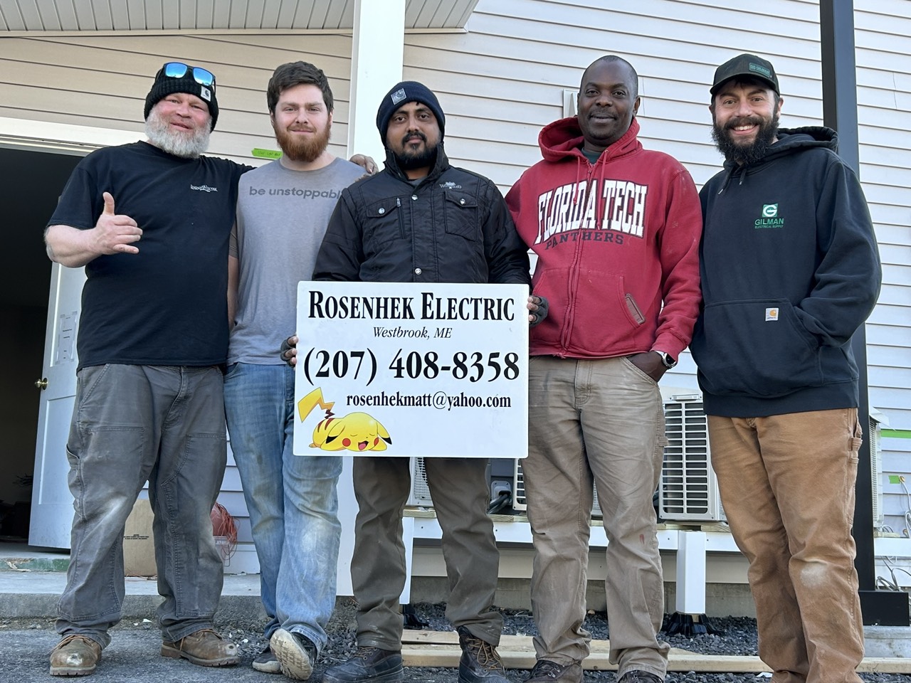 The Rosenhek Electric team in Westbrook, Maine